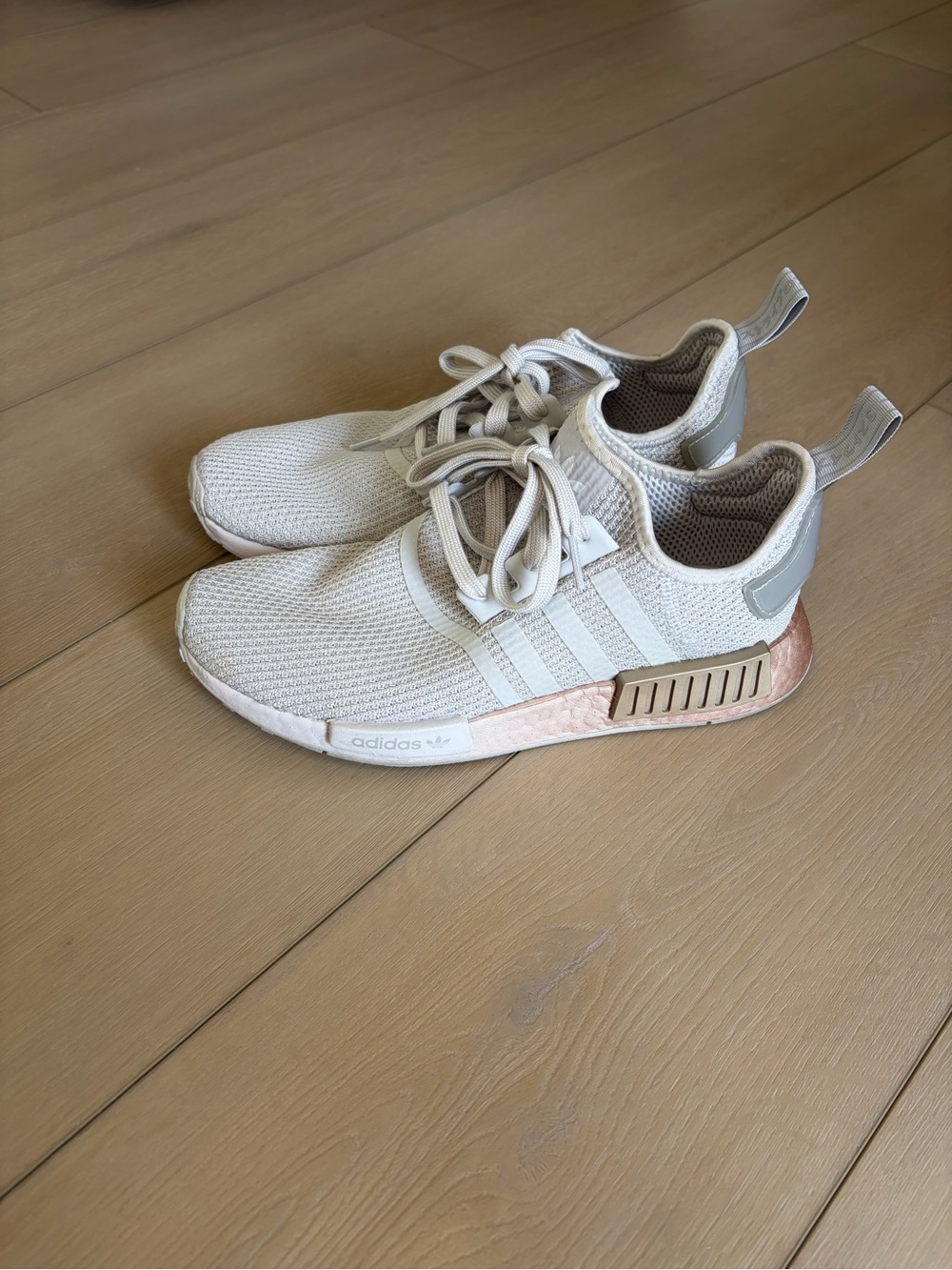 adidas women’s nmd r1 gray Sneakers with Rose Gold ombré sole